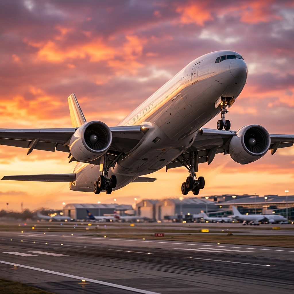 Premium air cargo plane at takeoff